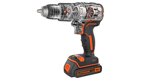 BLACK+DECKER BL188KB-QW - Taladro Percutor Motor Brushless con 2 velocidades 18 V, Incluye 2 Baterías de Litio 1.5 Ah, Cargador y Maletín