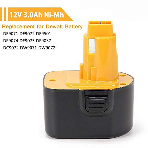 Boetpcr 12V 3.0Ah Ni-Mh Recargable Reemplazo para Dewalt Batería DW9071 DE9074 DW9072 DC9071 DE9037