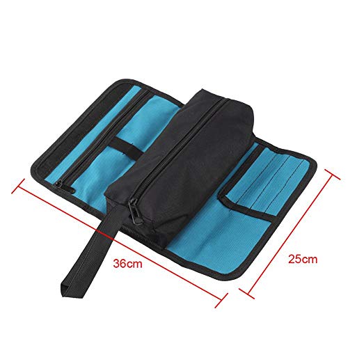 Bolsa de almacenamiento plegable para herramientas, porta rollos para electricista profesional Propietario de vivienda con tira de mano