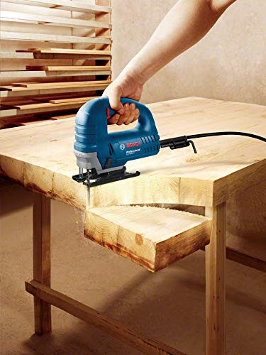 BOSCH 060158H000 - Sierra de calar GST 8000 E Professional. 710 W, Profundidad de corte hasta 80 mm, Sistema de cambio de hoja de sierra SDS, 500-3.100 cpm, Movimiento pendular de 4 escalones. 2,5 Kg