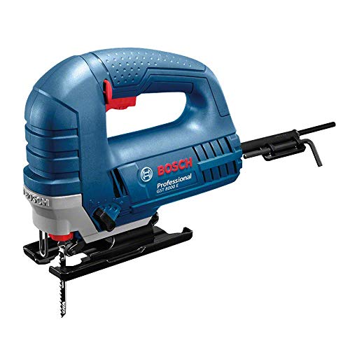 BOSCH 060158H000 - Sierra de calar GST 8000 E Professional. 710 W, Profundidad de corte hasta 80 mm, Sistema de cambio de hoja de sierra SDS, 500-3.100 cpm, Movimiento pendular de 4 escalones. 2,5 Kg