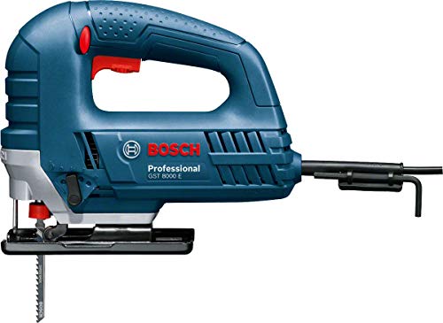 BOSCH 060158H000 - Sierra de calar GST 8000 E Professional. 710 W, Profundidad de corte hasta 80 mm, Sistema de cambio de hoja de sierra SDS, 500-3.100 cpm, Movimiento pendular de 4 escalones. 2,5 Kg