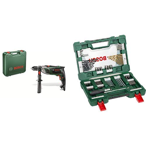 Bosch 0603174000 Taladro percutor + Bosch V-Line Titanio - Maletín de 91 unidades