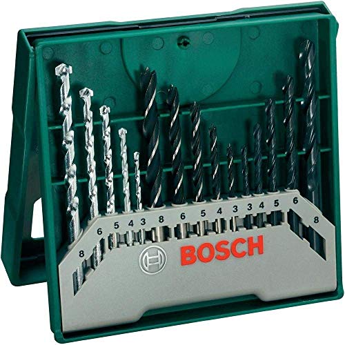 Bosch 2 607 017 164 Set de 43 unidades para atornillar y llaves de vaso + Bosch Mini X-Line - Set de 15 brocas mixto: mini x-line