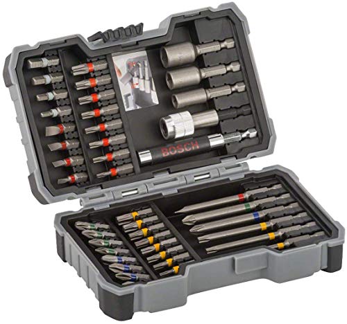 Bosch 2 607 017 164 Set de 43 unidades para atornillar y llaves de vaso + Bosch Mini X-Line - Set de 15 brocas mixto: mini x-line