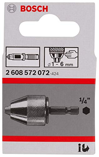 Bosch 2 608 572 072 - Portabrocas de sujeción rápida hasta 10 mm - 1 – 6 mm, 1/4" - 6k (pack de 1)