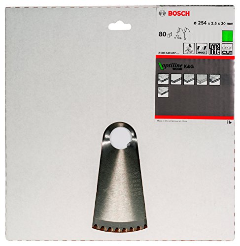 Bosch 2 608 640 437 - Hoja de sierra circular Optiline Wood (254 x 30 x 2,5 mm, 80)