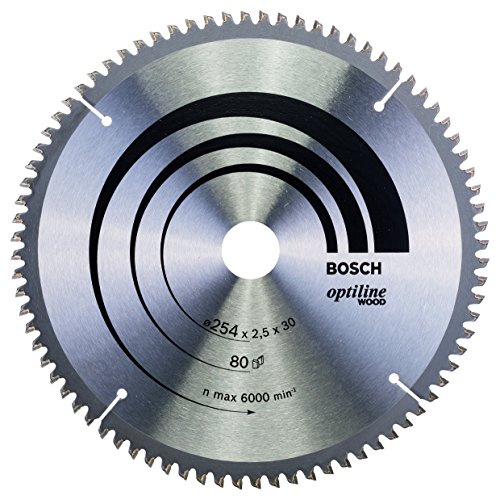 Bosch 2 608 640 437 - Hoja de sierra circular Optiline Wood (254 x 30 x 2,5 mm, 80)