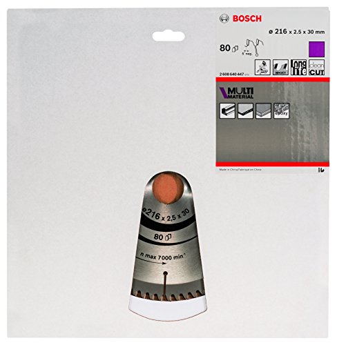 Bosch 2 608 640 447 - Hoja de sierra circular Multi Material - 216 x 30 x 2,5 mm, 80 (pack de 1)