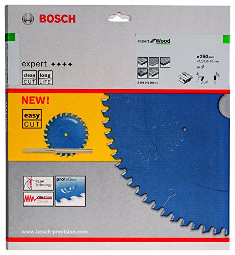 Bosch 2608642500 Lame de scie circulaire expert for wood 250 x 30 x 2,5 mm 80