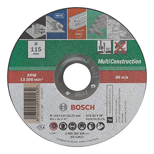 BOSCH 2609256306 - Disco multiuso, 115 mm x 1 mm, recto