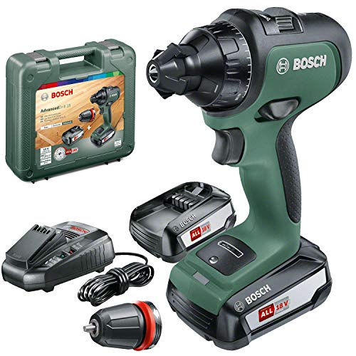 Bosch AdvancedDrill 18 Taladro/Atornillador a batería, en maletín de transporte, 18 V, Verde, 2 baterías