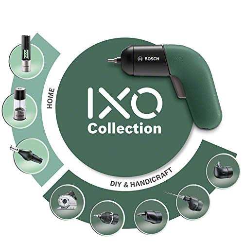Bosch - Atornillador a batería IXO (6.a generación, recargable con cable micro-USB, regulación de la velocidad, en estuche, verde)
