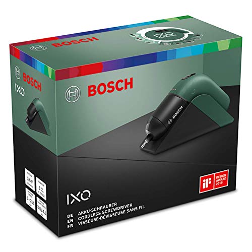 Bosch Atornillador a Batería IXO Set, 6.a Generación, Recargable con su Estación de Carga o Cable Micro-USB, Regulación de la Velocidad, en Caja, Verde