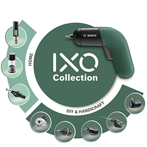 Bosch Atornillador a Batería IXO Set, 6.a Generación, Recargable con su Estación de Carga o Cable Micro-USB, Regulación de la Velocidad, en Caja, Verde