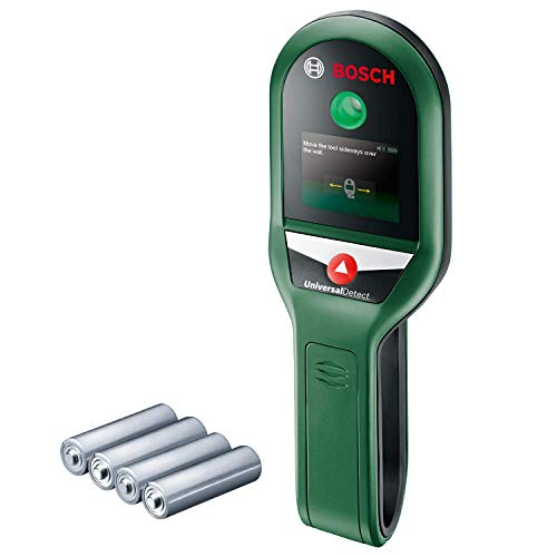 Bosch Detector digital UniversalDetect (4 pilas AAA, cartón, profundidad maximima Detección metales no ferrosos: 50 mm, metales ferrosos: 100 mm, corriente eléctrica: 250 mm), Talla Única, Verde