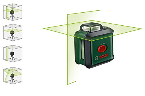 Bosch DIY Measuring Tools 0603663E03 Bosch Nivel UniversalLevel 360 con trípode (láser Verde, Alcance: hasta 24 m precisión: ± 0,4 mm/m, con autonivelación: hasta ± 4°, 4X Pilas AA, en Caja)