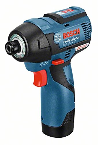 Bosch GDR 12V-110 Professional - Atornillador de impacto a batería, 2 baterías 2.5 Ah, cargador rápido, L-BOXX (12 V, par de giro máx 110 Nm, diámetro de broca M 4 - M 12)