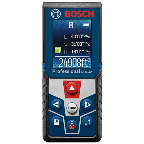 Bosch GLM 42 BLAZE - Medidor láser de mano de una posición con retroiluminación a todo color (embalaje no al por menor)