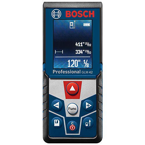 Bosch GLM 42 BLAZE - Medidor láser de mano de una posición con retroiluminación a todo color (embalaje no al por menor)