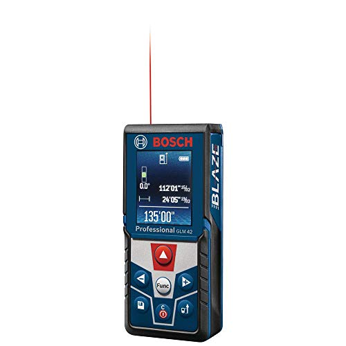 Bosch GLM 42 BLAZE - Medidor láser de mano de una posición con retroiluminación a todo color (embalaje no al por menor)