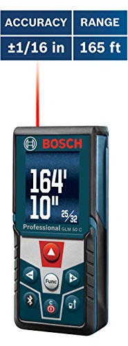 Bosch GLM 50 C Medidor de distancia láser con Bluetooth con pantalla retroiluminada a color