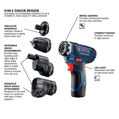 Bosch GSR12V-140FCB22 - Juego de destornilladores eléctricos inalámbricos (12 V, 5 en 1)