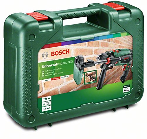 Bosch Home and Garden 0603131001 Taladro percutor, 700 W, 230 V, Negro, Verde