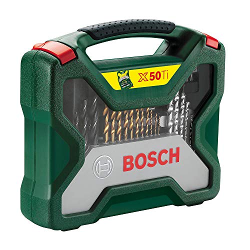 Bosch Home and Garden 2 607 019 327 Bosch X-Line Titanio - Maletín de 50 unidades para taladrar y atornillar, Set Piezas