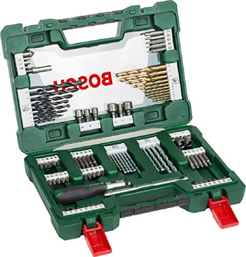 Bosch Home and Garden 2607017195 Bosch V-Line Titanio - Maletín de 91 unidades para taladrar y atornillar, 0 W, 0 V, Set Piezas