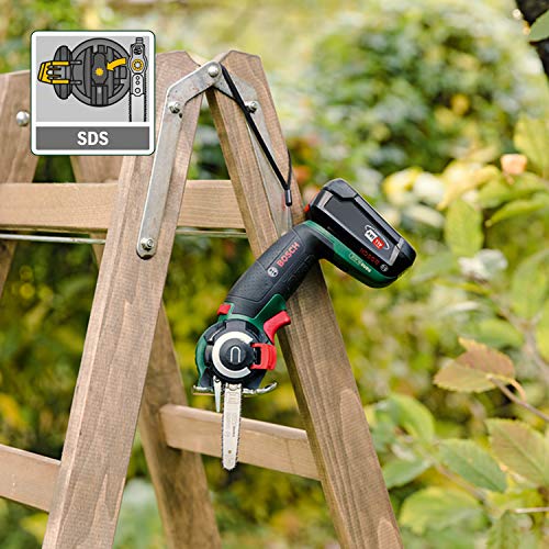 Bosch Home and Garden BOSCH 06033D5101 cadena AdvancedCut 18 (18 V, 2.5, Sistema SDS, Hoja de sierra nanoBLADE para madera 65mm, maletín), 45 W, Negro, Verde, Rojo, Plata, 1 batería (2,5 Ah)