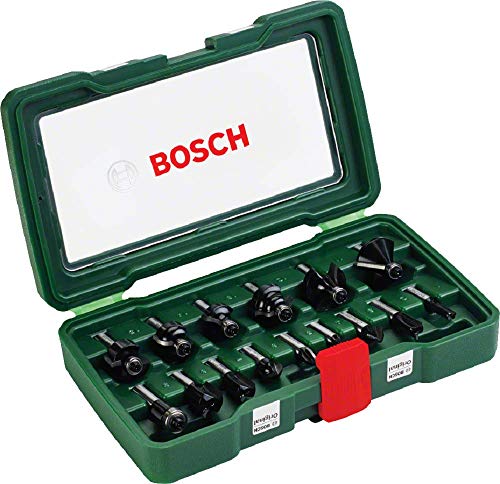Bosch - Pack de 15 fresas con inserción de 8 mm