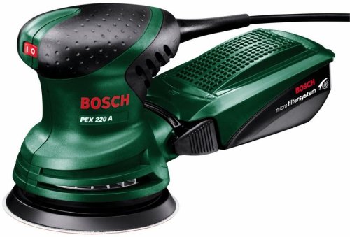 Bosch PEX 220 A  - Lijadora excéntrica  (220 W, Ø-plato lijador: 125 mm, Microfilter System, Excentricidad: 4 mm)