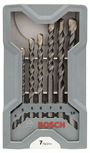 Bosch Professional 2 607 017 082 Bosch 082-Juego de 7 brocas para hormigón CYL-3-4 5 6 6 7 8 10 mm (pack de 7), 0 W, 0 V, Gris