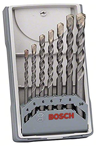 Bosch Professional 2 607 017 082 Bosch 082-Juego de 7 brocas para hormigón CYL-3-4 5 6 6 7 8 10 mm (pack de 7), 0 W, 0 V, Gris