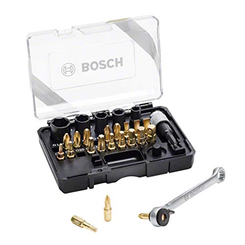 Bosch Professional 2607017459 Set Mini X-Line con 7 Brocas (Metal, HSS-G, Accesorios para Taladro Atornillador), Negro/Dorado, 27 Piezas