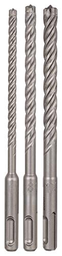 Bosch Professional 2608576201 - Juego de 3 brocas para martillo SDS Plus-7x (para hormigón armado, hormigón y mampostería, accesorios para martillo perforador)