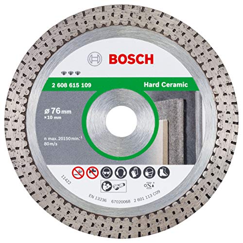 Bosch Professional 2608615109 Disco de corte de diamante (azulejos, 76 x 10 mm, accesorios), Color:, Ø 76 mm