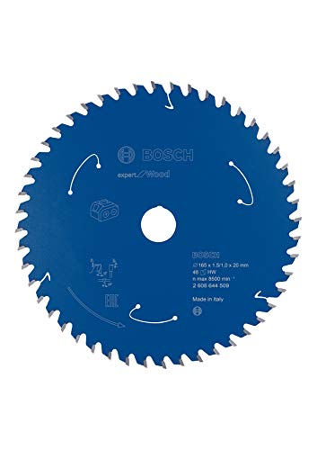 Bosch Professional 2608644509 Disco Expert for Wood, Madera, 48 Dientes, Accesorio de Sierra Circular sin Cable, 165 x 20 x 1.5 mm