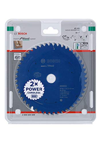 Bosch Professional 2608644509 Disco Expert for Wood, Madera, 48 Dientes, Accesorio de Sierra Circular sin Cable, 165 x 20 x 1.5 mm