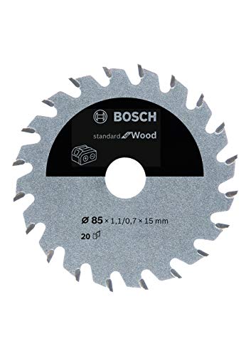 Bosch Professional 2608837666 Disco Standard for Wood, Madera, 20 Dientes, Accesorio de Sierra Circular sin Cable, 85 x 15 x 1.1 mm