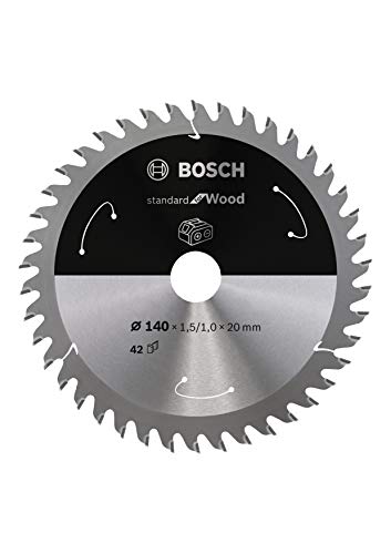 Bosch Professional 2608837672 Disco Standard for Wood, Madera, 42 Dientes, Accesorio de Sierra Circular sin Cable, 140 x 20 x 1.5 mm