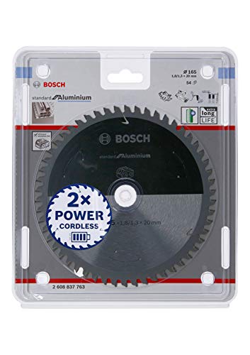 Bosch Professional 2608837763 Disco Standard for Aluminium, Aluminio, 54 Dientes, Accesorio de Sierra Circular sin Cables, 165 x 20 x 1.8 mm