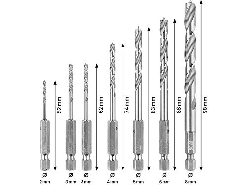 Bosch Professional 260925C146 Set de 7 Brocas en Espiral, hexagonales Madera, Accesorios para Taladro Atornillador