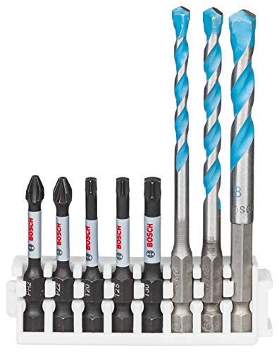 Bosch Professional 260925C159 Set de 8 Puntas de atornillar Control y Brocas Multiuso Pick and Click, Accesorio para Taladro de Impacto