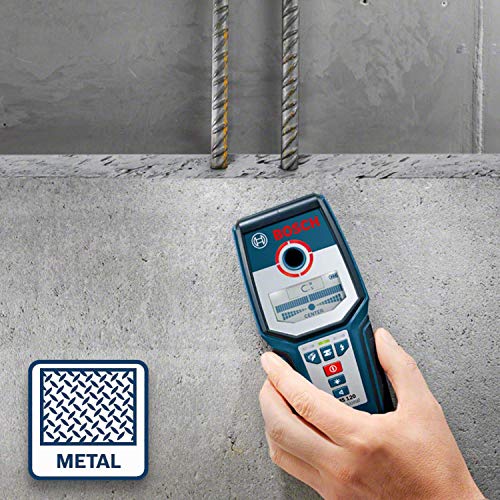 Bosch Professional Detector de pared GMS 120 (detección máx. en madera/metal magnético/metal no magnético/cables con tensión: 38/120/80/50 mm, en caja)