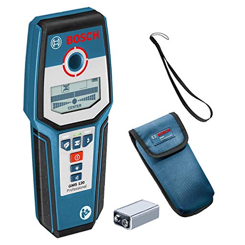 Bosch Professional Detector de pared GMS 120 (detección máx. en madera/metal magnético/metal no magnético/cables con tensión: 38/120/80/50 mm, en caja)