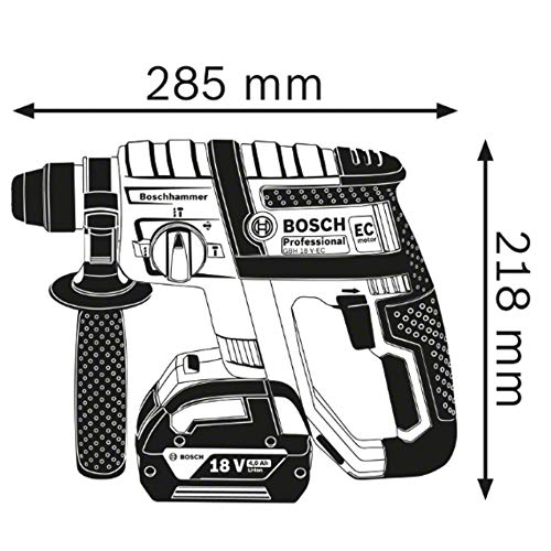 Bosch Professional GBH 18 V Martillo perforador, 1,7 J, sin batería, diámetro máximo hormigón 18 mm, portabrocas SDS plus, motor EC, en L-BOXX, 18 W