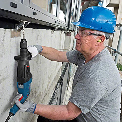 Bosch Professional GBH 2-28 F Martillo perforador, 880 vatios, perforación de hormigón de Ø máx: 28 mm, Incl. Juego de Taladro-cincel de 6 Piezas, SDS-Plus, en L-Case, Amazon Edición, 800 W, Azul