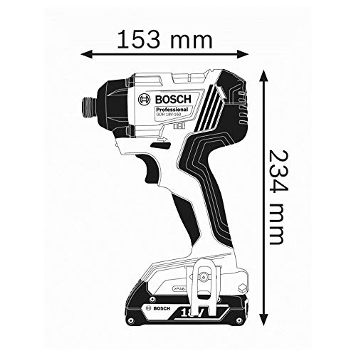 Bosch Professional GDR 18V-160 - Atornillador de impacto a batería (18V, 160 Nm, 2 baterías x 2.0 Ah, en L-BOXX)